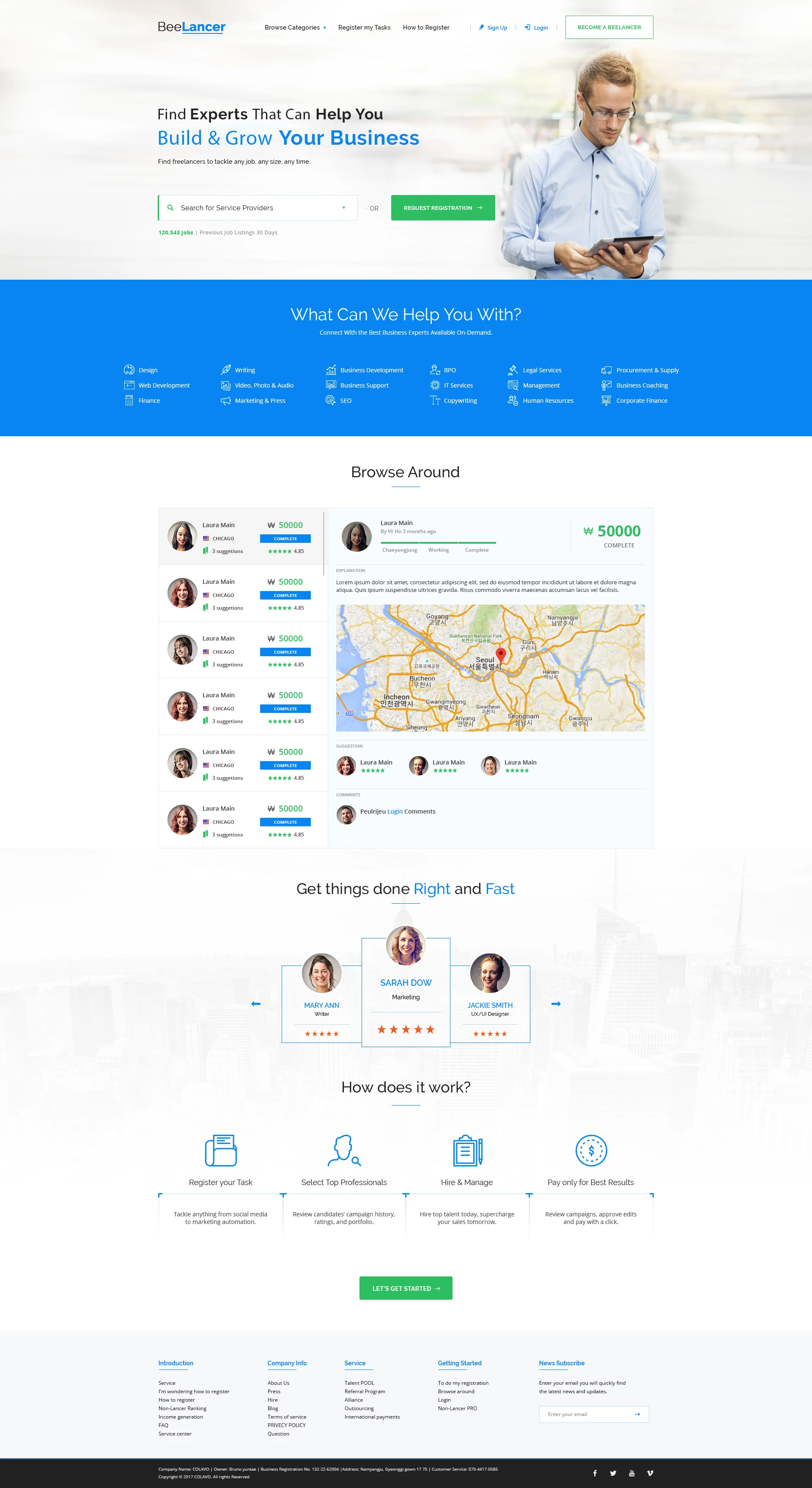 Bee Lancer website design