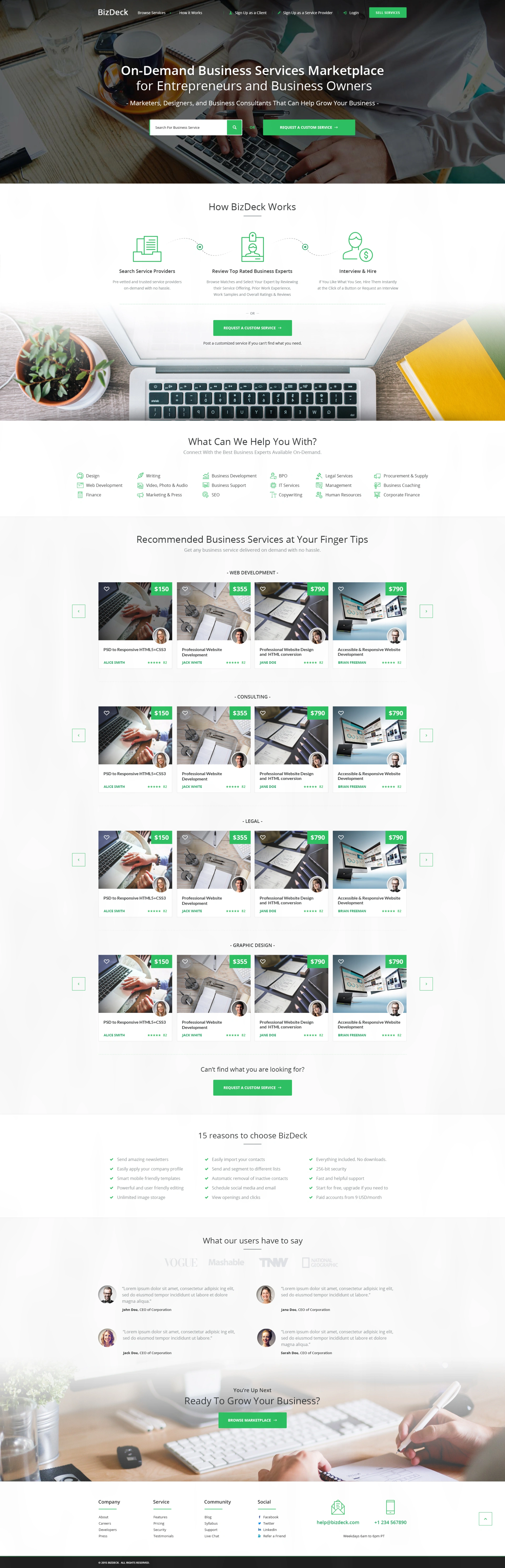 Bizdeck business website design
