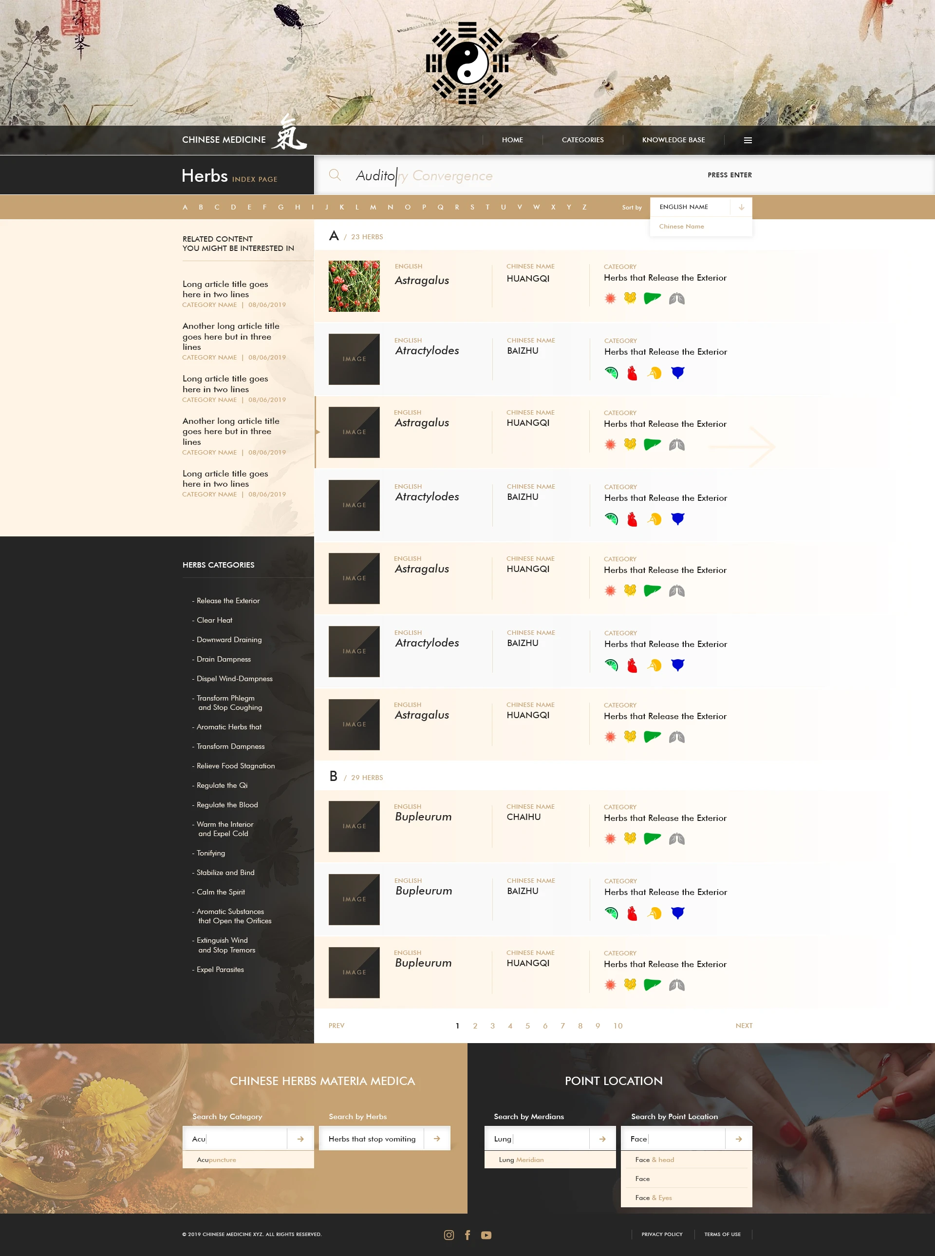 Chinese Medicine Herbs website design