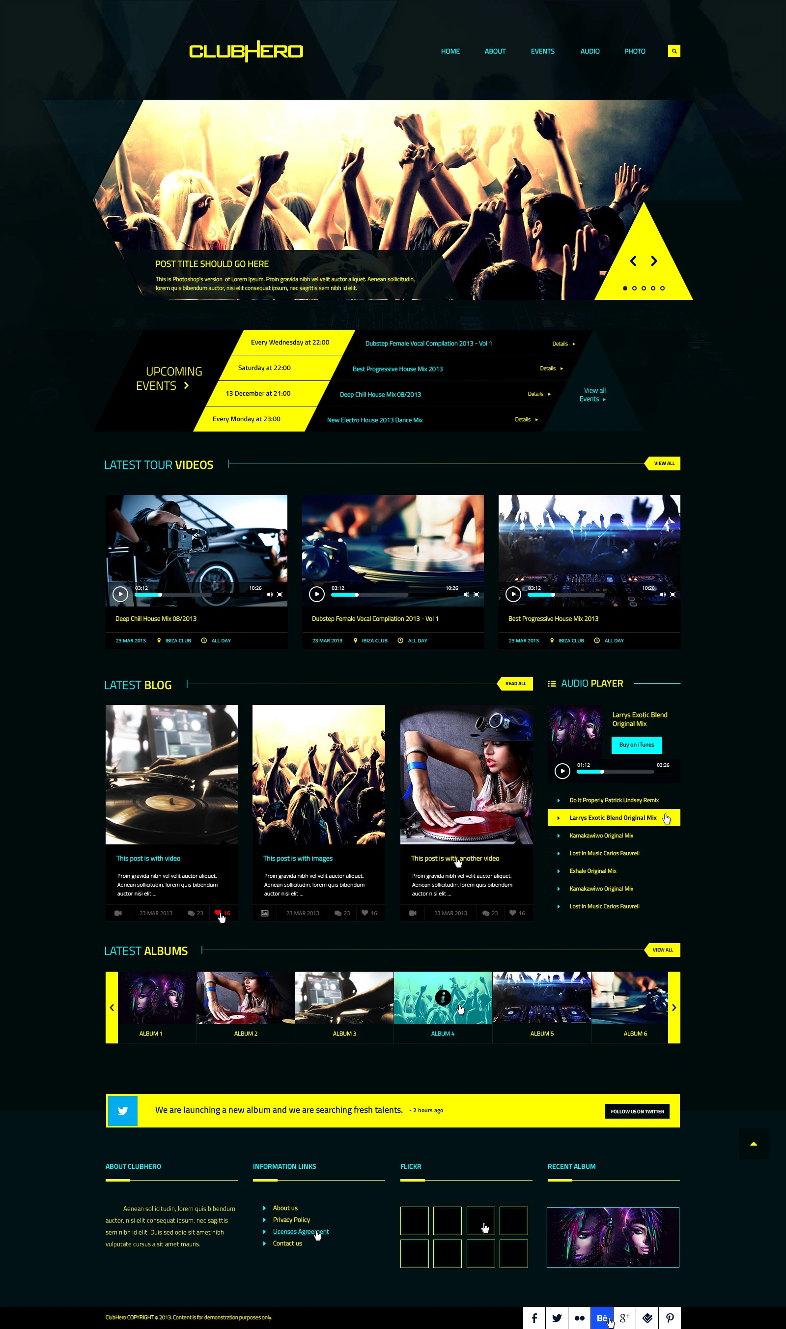 Club Hero website design