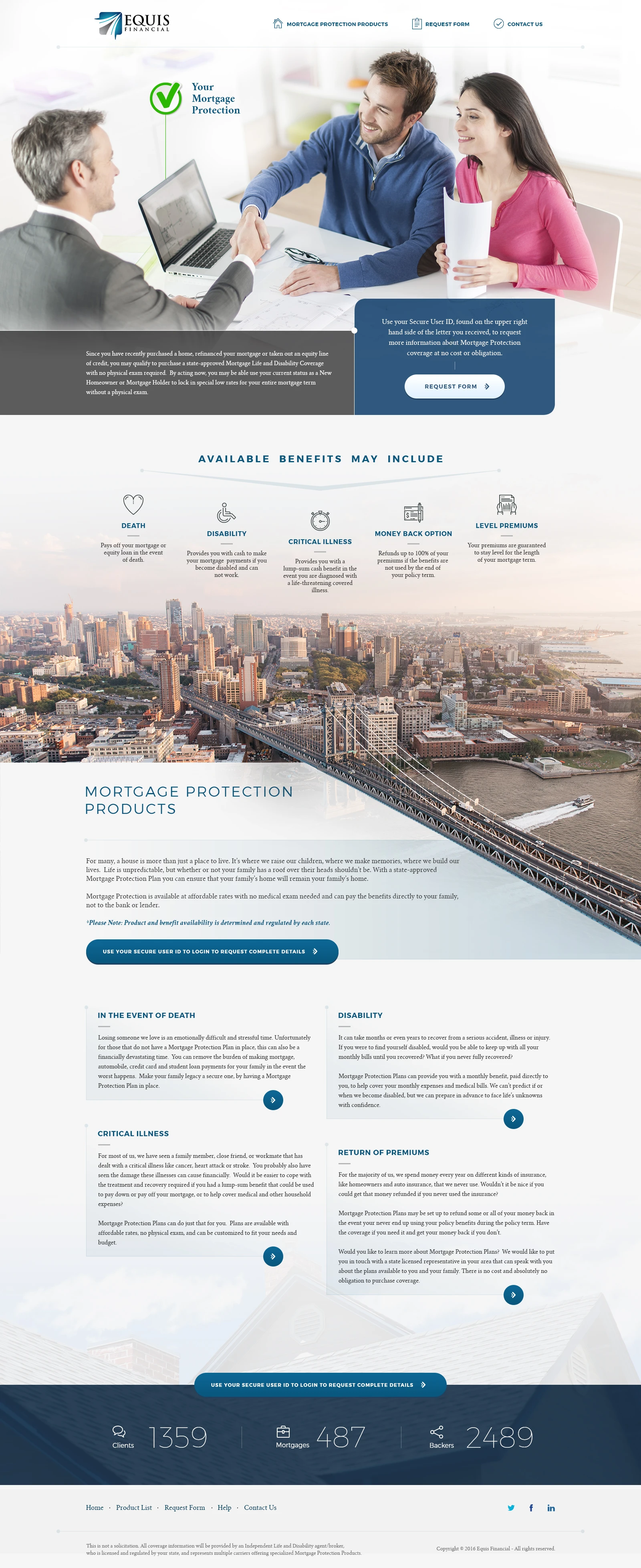 Equis Lead Gen insurance company website design
