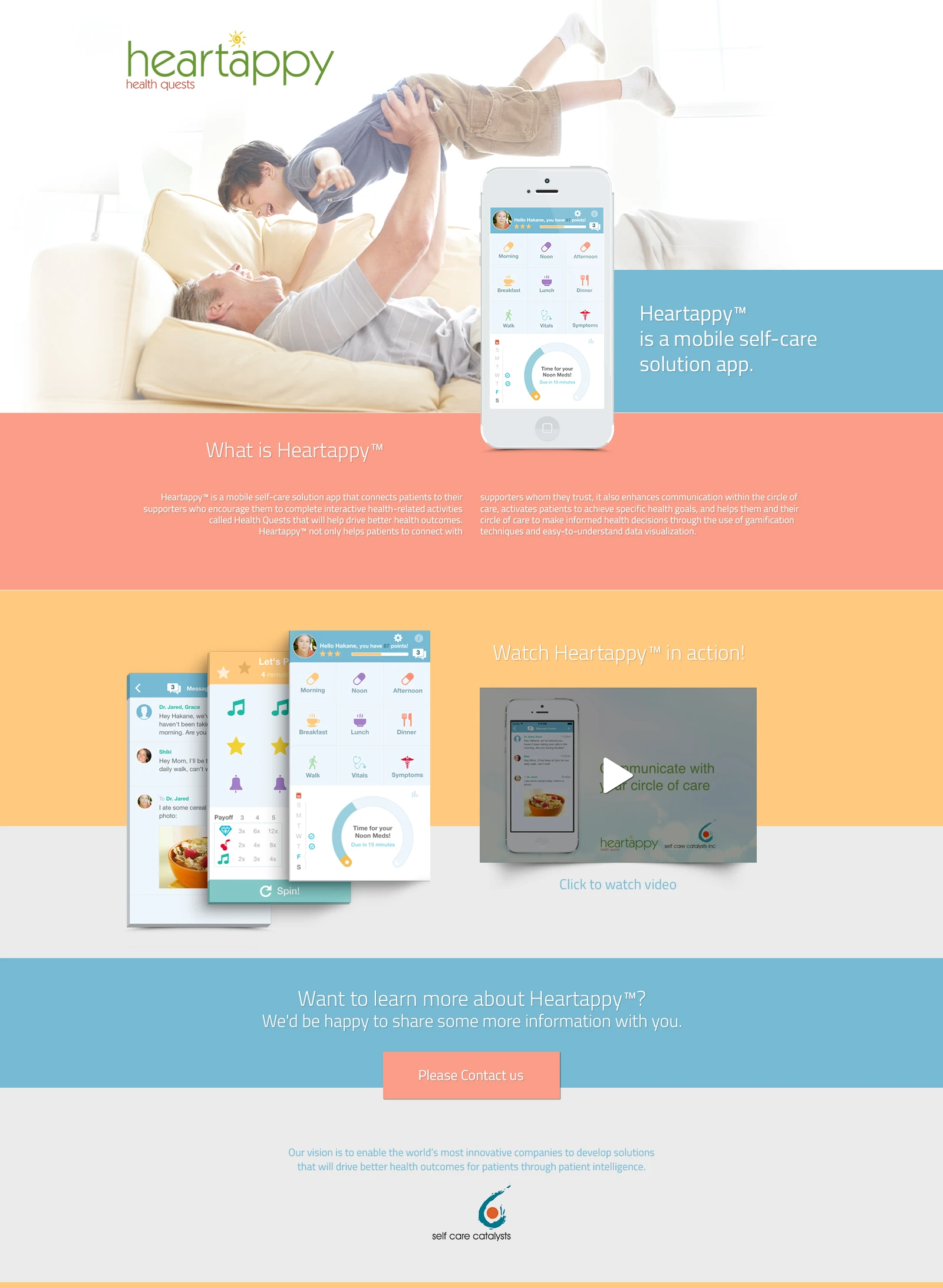 Heartappy website design