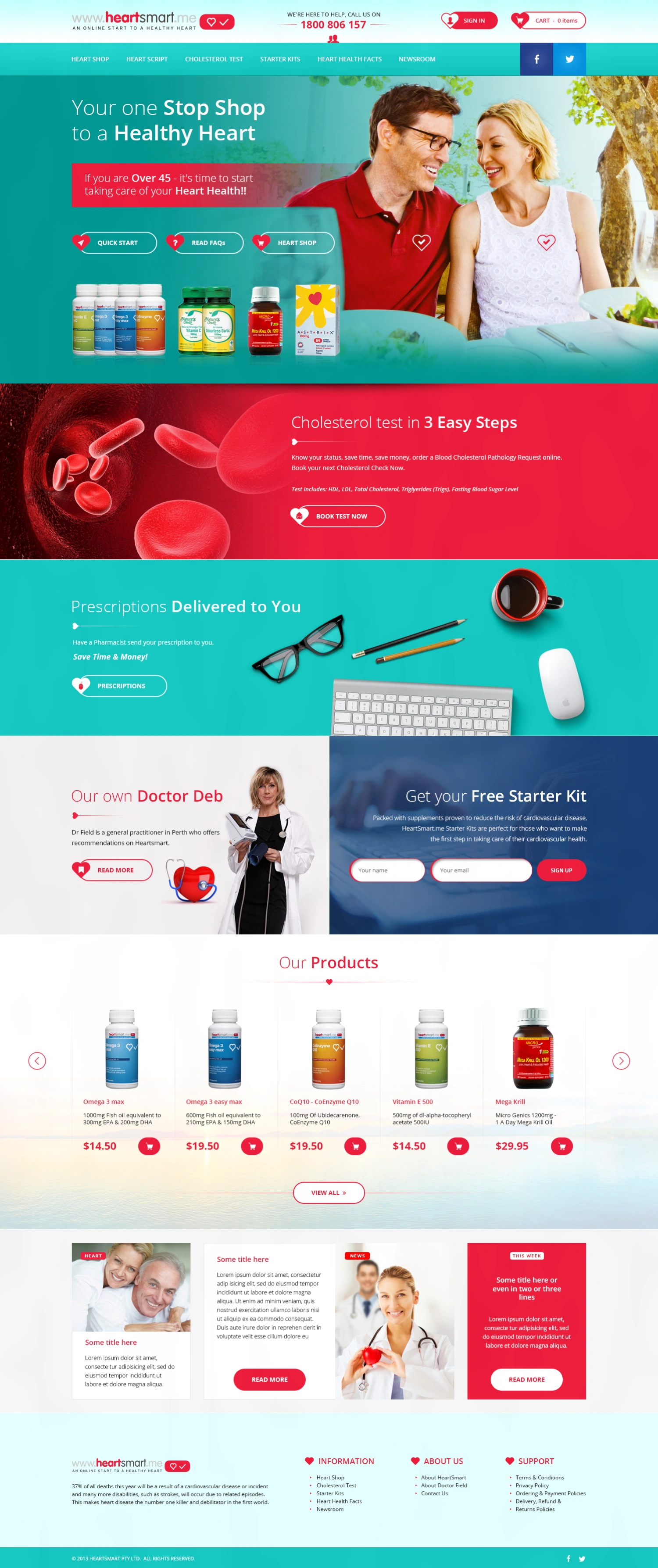 Heart Smart wellness brand website design