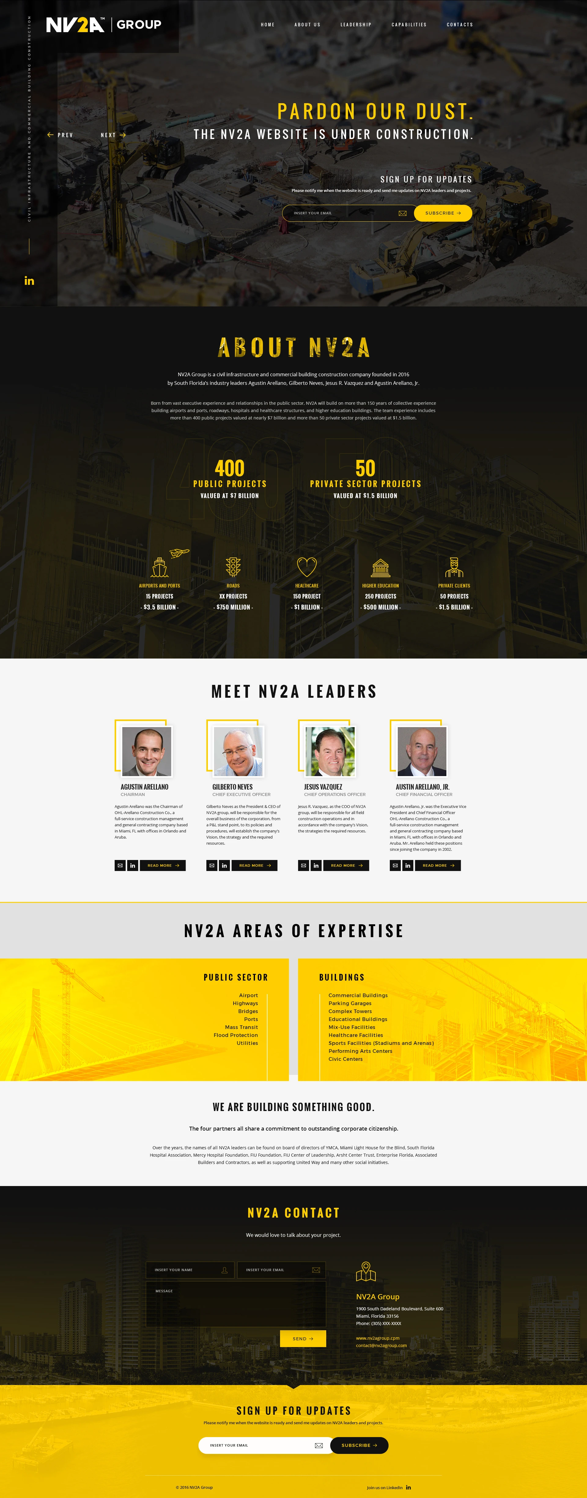NV2A Group construction company website design