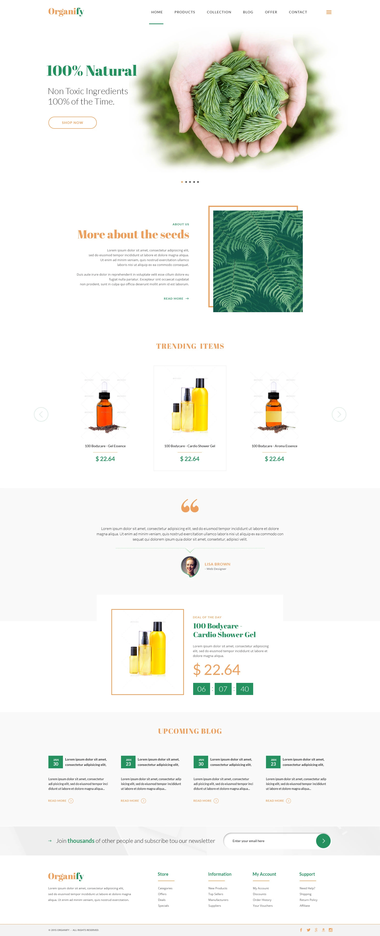 Organify website design