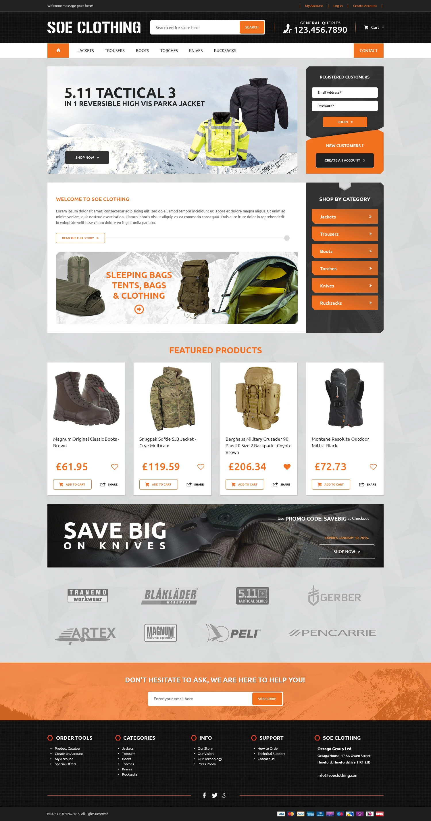 Soe Clothing website design